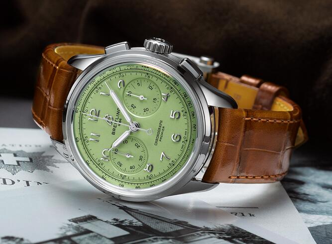 New fake watches are newly designed with light green color.