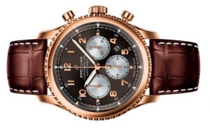 The well-designed replica Breitling Navitimer Chronograph RB0117131Q1P1 watches have brown leather straps.