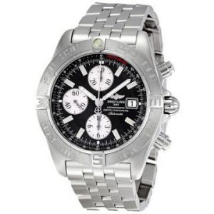 The excellent copy Breitling Galactic Chronograph II A1336410 watches have black dials.