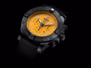 The 45 mm copy Breitling Avenger XB0180E4 watches have yellow dials.