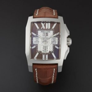 The brown leather straps fake Brelting Bentley Flying B Chronograph watches have brown dials. 