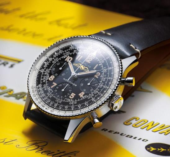 The Breitling sports a distinctive look of retro style.